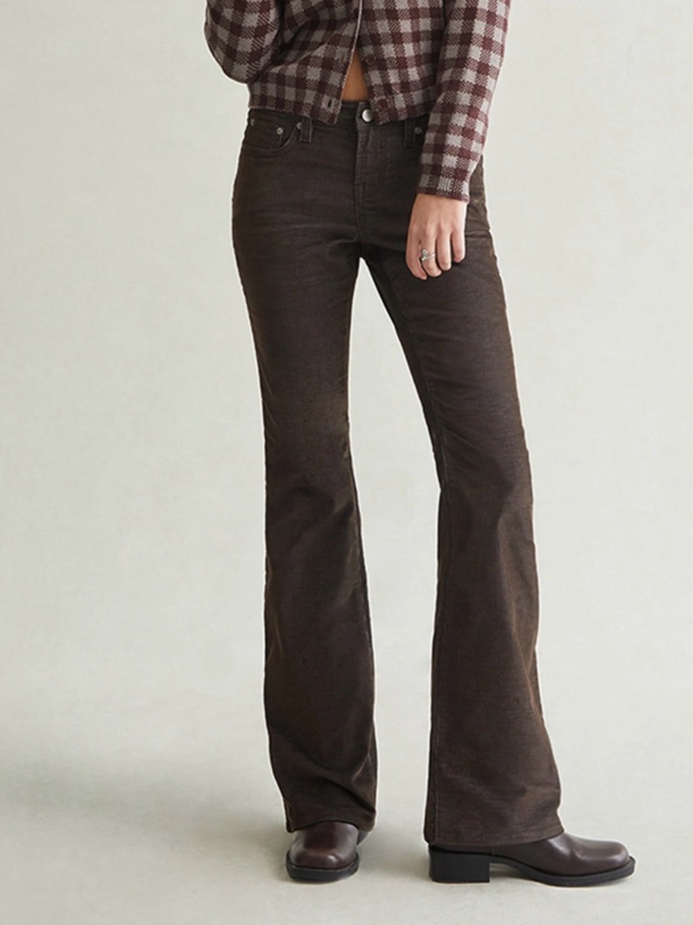 PacSun Jade Low Rise Bootcut Dark Brown Corduroy Pants SZ25 NWT